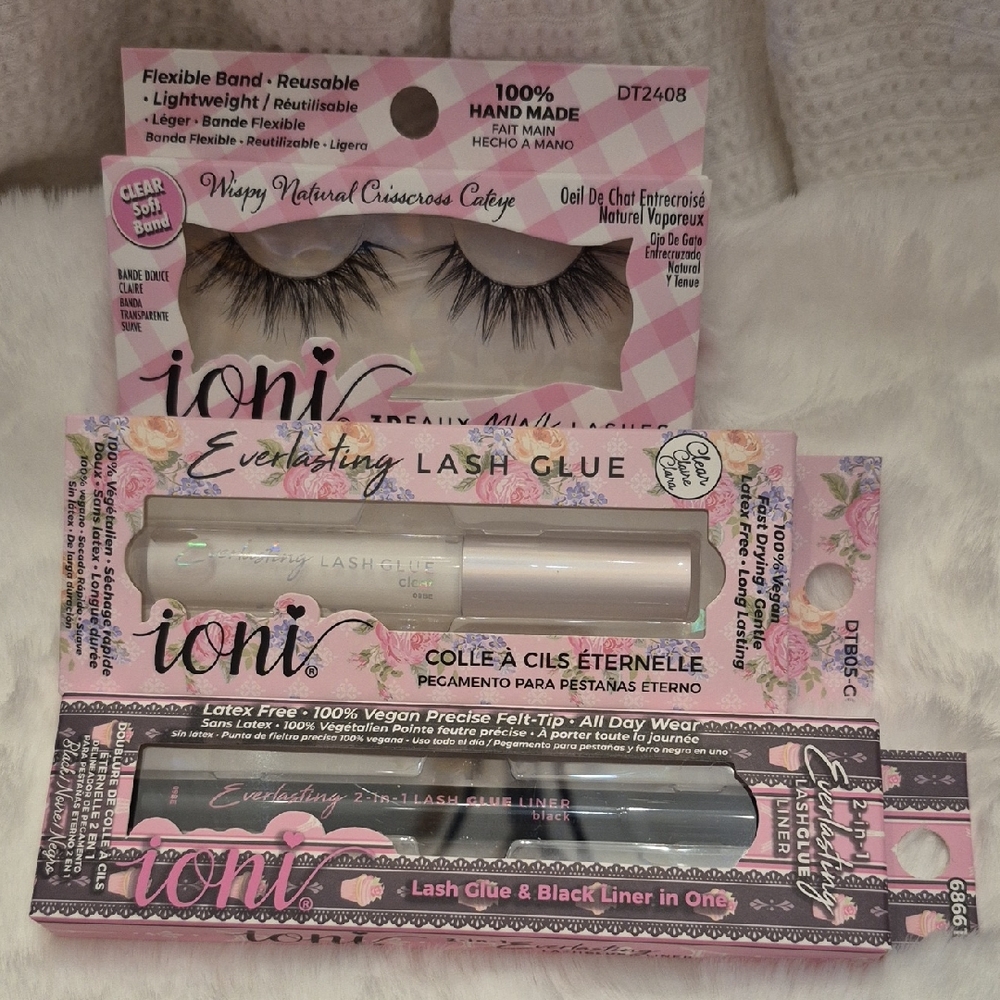 Ioni Black Lashes with Lash Glue